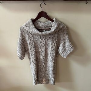 Maurices Light Gray Cable Knit Cowl Neck Sweater